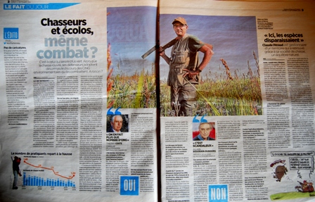 Presse nationale : les chasseurs et les écolos font la Une mais pas la paire…